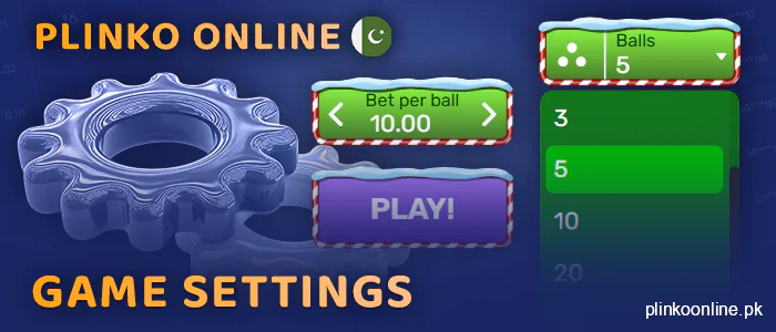 Customize the Christmas Plinko game - set the number of balls and bet amount