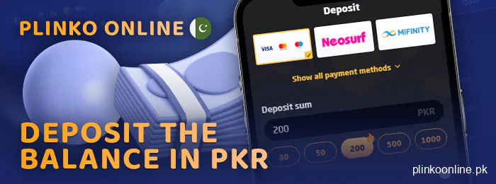 Make a deposit in the Plinko app - instructions