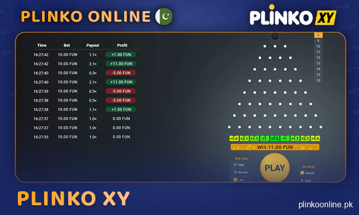 Plinko XY game for residents from Pakistan