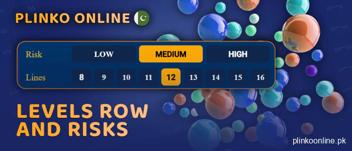 About risk levels and number of lines - customize your game at Plinko