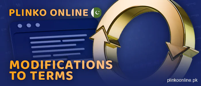 Updating the terms and conditions in the online Plinko